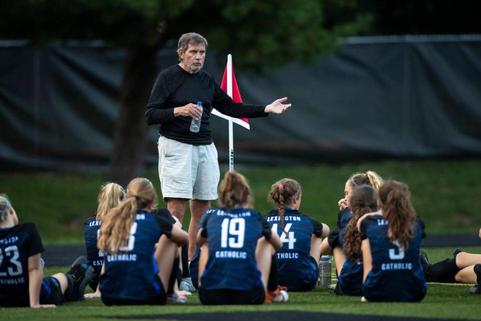 Lexington Catholic’s Terry Quigley is by far the winningest girls’ high school soccer coach in Kentucky.