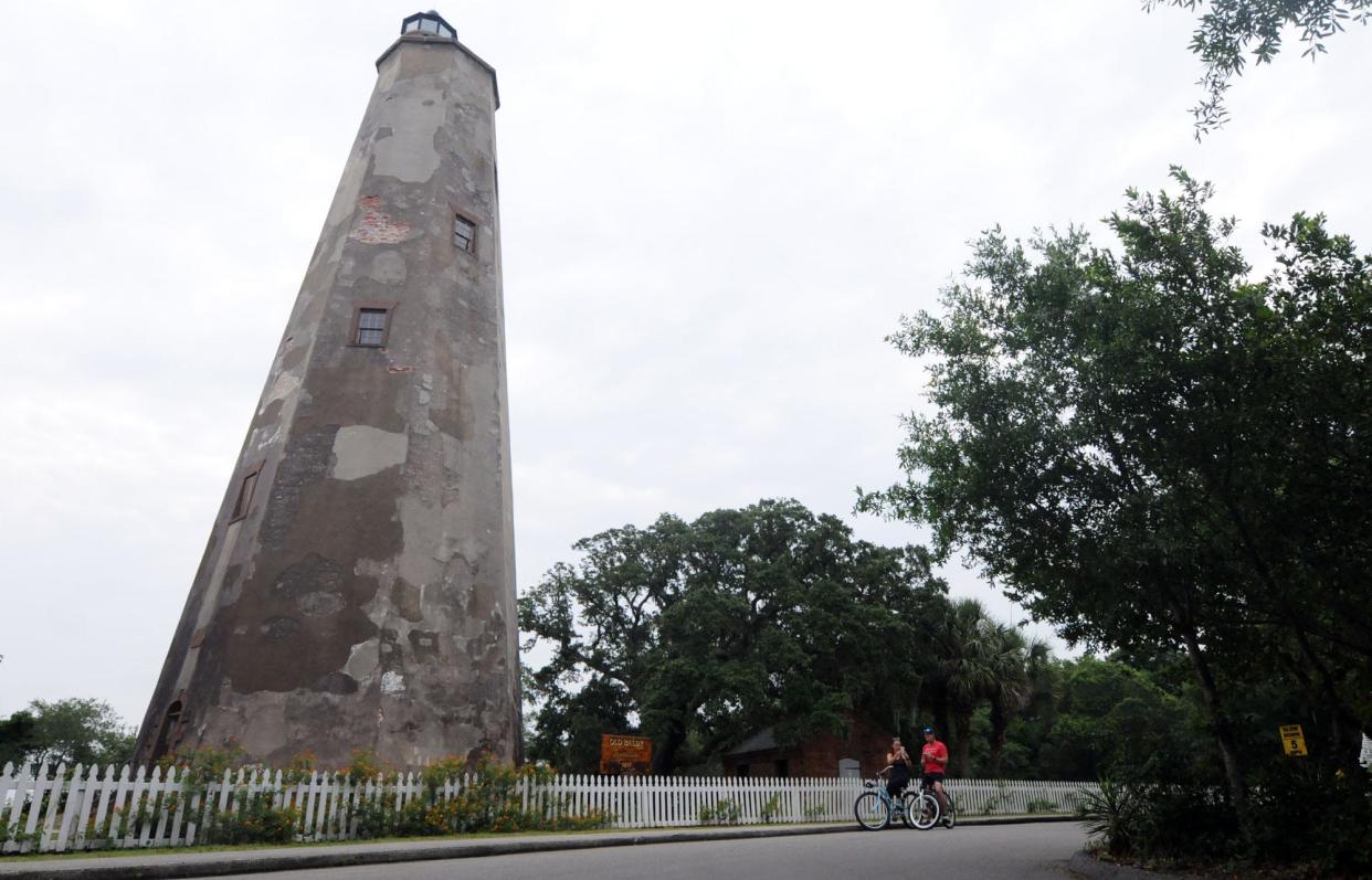 Old Baldy Lighthouse on Bald Head Island was built in 1817 and is the oldest lighthouse still standing in North Carolina. It's just one of three lighthouses in the Wilmington area.