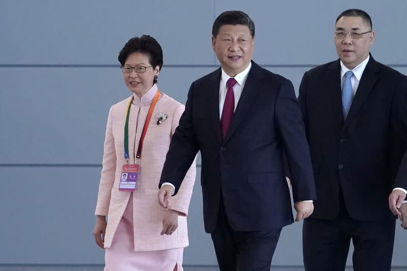 Chinese President Xi Jinping attends the opening ceremony of the Hong Kong-Zhuhai-Macau bridge in Zhuhai