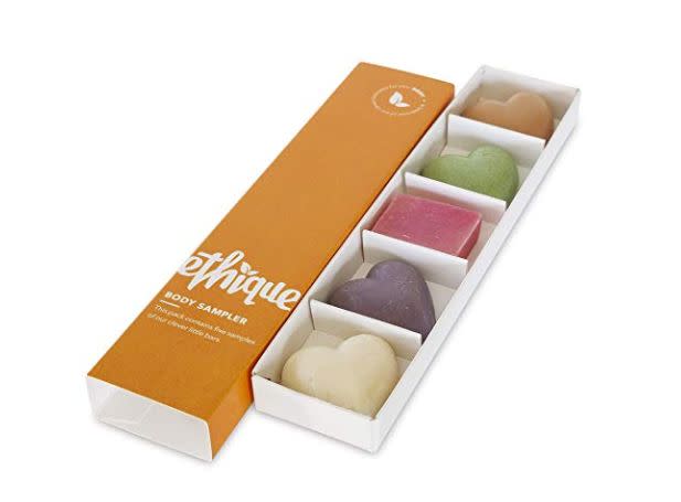 These Ethique Eco-Friendly Bars come in the form of soaps, hair care, deodorant and more.<strong> <a href="https://www.amazon.com/stores/page/1DB016FB-4188-4A58-B6DD-84AA5D2ADCAF?thehuffingtop-20" target="_blank" rel="noopener noreferrer">Find them on Amazon for $13 to $28.﻿</a></strong>