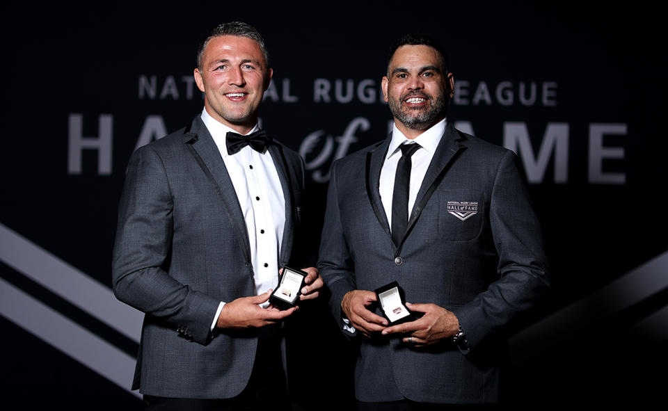 Sam Burgess and Greg Inglis at the NRL Hall of Fame.