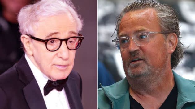 Matthew Perry, right, named his trust after Woody Allen's character Alvy Singer in 