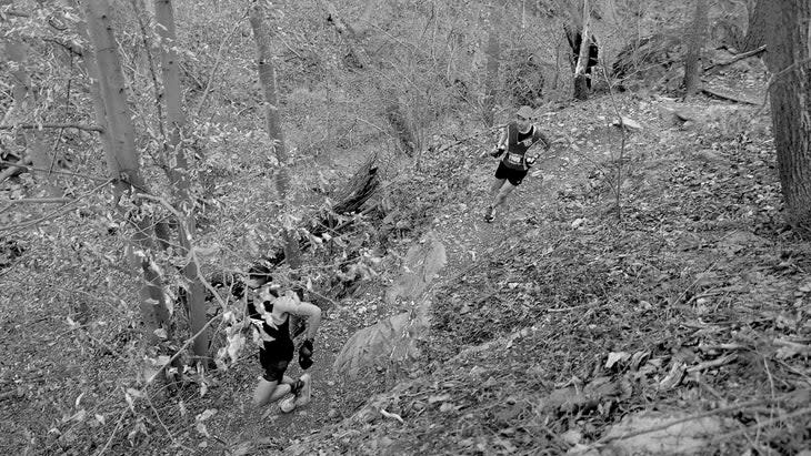 Two men running an ultramarathon. 