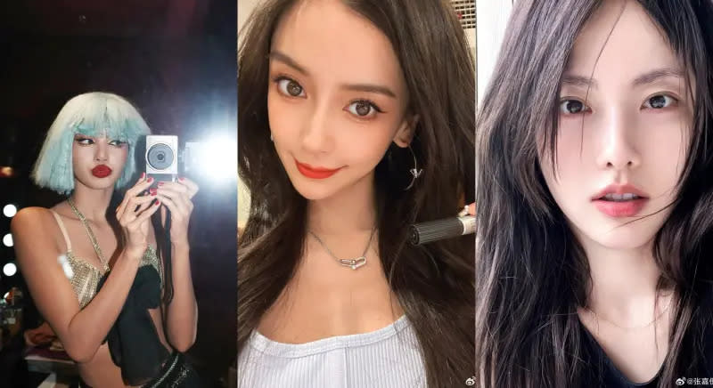 ▲BLACKPINK成員Lisa（左起）、Angelababy、張嘉倪因為瘋馬秀的關係，微博被官方刪除、禁言。（圖／Lisa IG、Angelababy、張嘉倪微博）