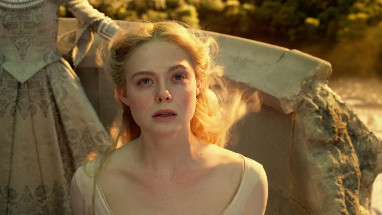  Elle Fanning as Aurora in Maleficent: Mistress of Evil. 