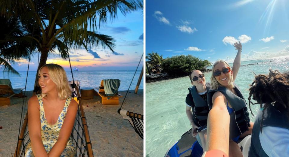 Natasha Whitley and Kara Wildbur have been sharing their Maldives experience on their TikTok channels. (Natasha Whitley/SWNS)