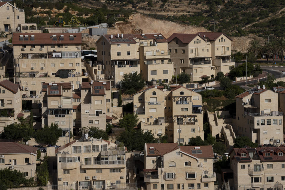 A section of the West Bank Jewish settlement of Efrat, seen on Thursday, June 9, 2022. Israeli settlers in the occupied West Bank may soon have a taste of the military rule that Palestinians have been living under for 55 years. A looming end-of-month deadline to extend legal protections to Jewish settlers has put Israel’s government on the brink of collapse and drawn widespread warnings that the territory could be plunged into chaos. (AP Photo/Maya Alleruzzo)