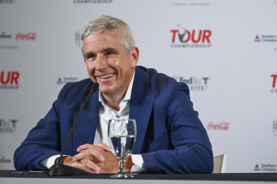 Jay Monahan at the Tour Championship. (Tracy Wilcox/PGA TOUR via Getty Images)