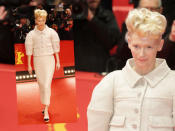 <p>… trug Tilda Swinton zur Schau. Nein, die Aktrice ist nicht gerade einem Science-Fiction-Streifen entstiegen. Mit extravaganter Haarpracht und einem Dress, das wirklich keiner Figur schmeichelt, wagte sie sich auf den Berlinale-Teppich. (Bilder: dpa) <br></p>