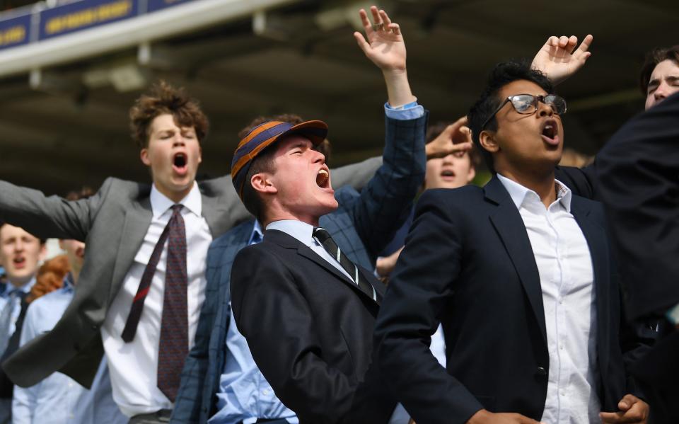 Pupils watch on during the Eton v Harrow Cricket Match at Lord's Cricket Ground on June 28, 2022 in London, England. - GETTY IMAGES