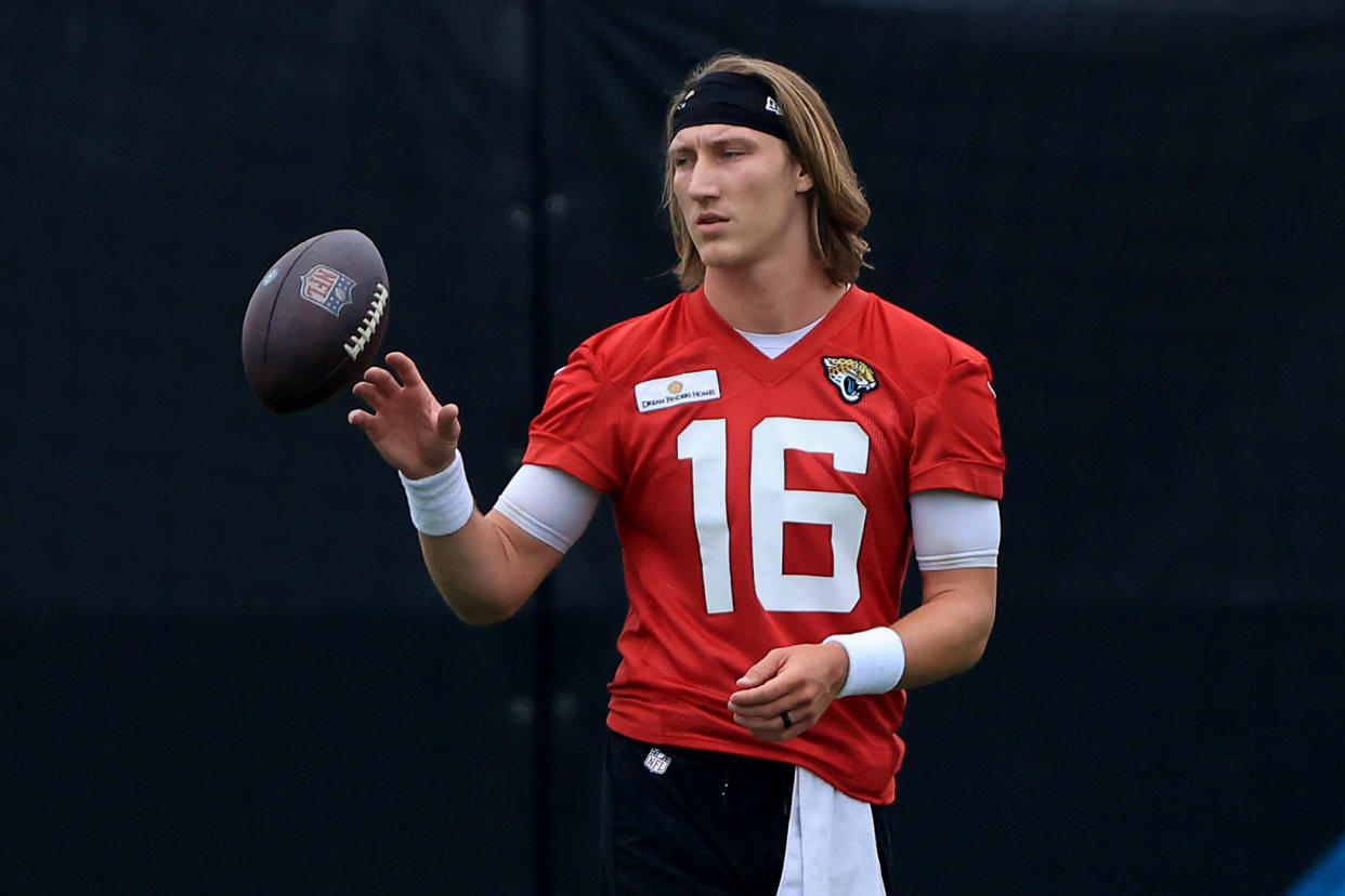 Jaguars rookie QB Trevor Lawrence is still working his way back from injury. (Photo by Sam Greenwood/Getty Images)