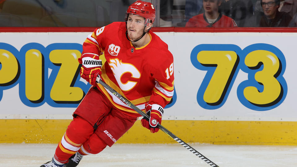 Matthew Tkachuk set the hockey world ablaze with an insane overtime goal. (Gerry Thomas/NHLI via Getty Images)