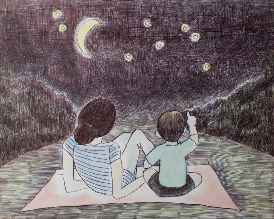 Nikki Addimando created this drawing of herself and her son Ben while serving time at the Dutchess County Jail. She hopes to one day be reunited with her children. / Credit: Michelle Horton/Nicole Addimando