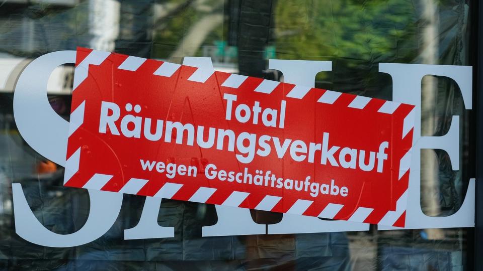 Keine Zukunft: «Total Räumungsverkauf wegen Geschäftsaufgabe».