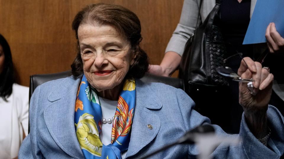 Sen. Dianne Feinstein (D-CA) arrives for a Senate Judiciary Committee hearing on judicial nominations on Capitol Hill September 6, 2023 in Washington, DC.