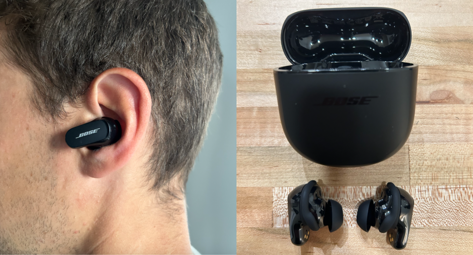 man wearing Bose Quietcomfort Earbuds II in black