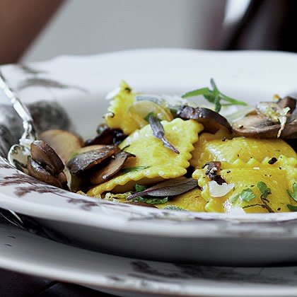 Butternut Squash Ravioli with Mushrooms