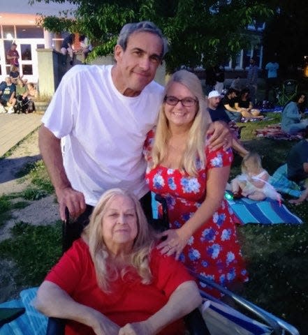 Peter Ronchi, who died in a Sept. 4, 2022 crash, is seen  with stepdaughter Gina Lancaster Sorge and Sheila Ronchi, seated, his wife.