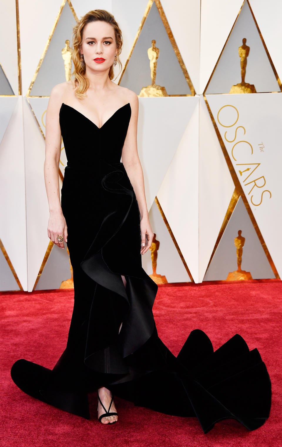 <p>Brie Larson in Oscar de la Renta.</p>