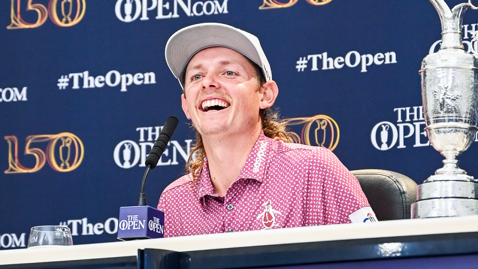 Aussie golfer Cameron Smith (pictured) laughing after winning The Open.