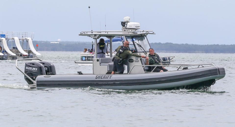 An Okaloosa County Sheriff's Office Marine Unit boat patrols near Crab Island. The Marine Unit arrested 17 intoxicated boaters over the Fourth of July weekend.