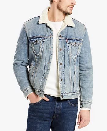 best men's denim jacket levi's sherpa trucker jacket