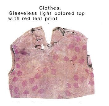 This photo is of a blouse that an unidentified Black woman was wearing when her body was found in Lower Merion, Montgomery County in October 1992.