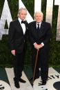 <p>Kirk arrives with his son Michael at the 2012 Vanity Fair Oscar party. </p>