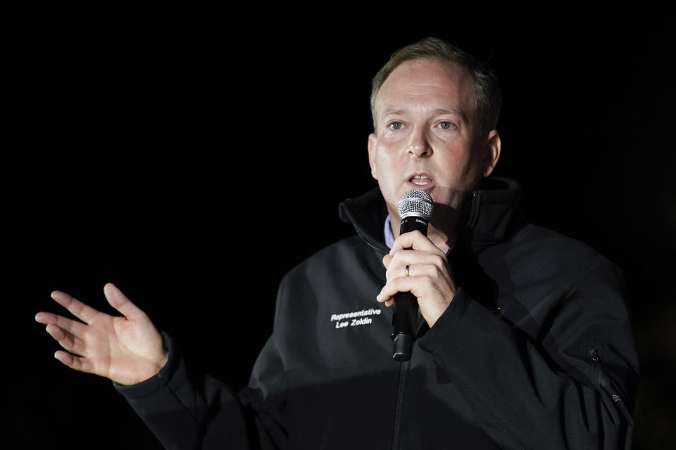 Republican gubernatorial candidate Lee Zeldin at a campaign rally.