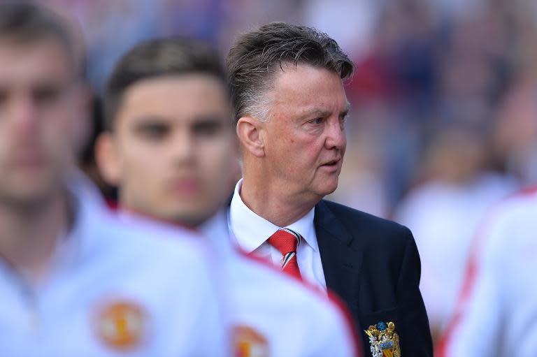 Manchester United's manager Louis van Gaal arrives for their English Premier League match against Crystal Palace, at Selhurst Park in south London, on May 9, 2015