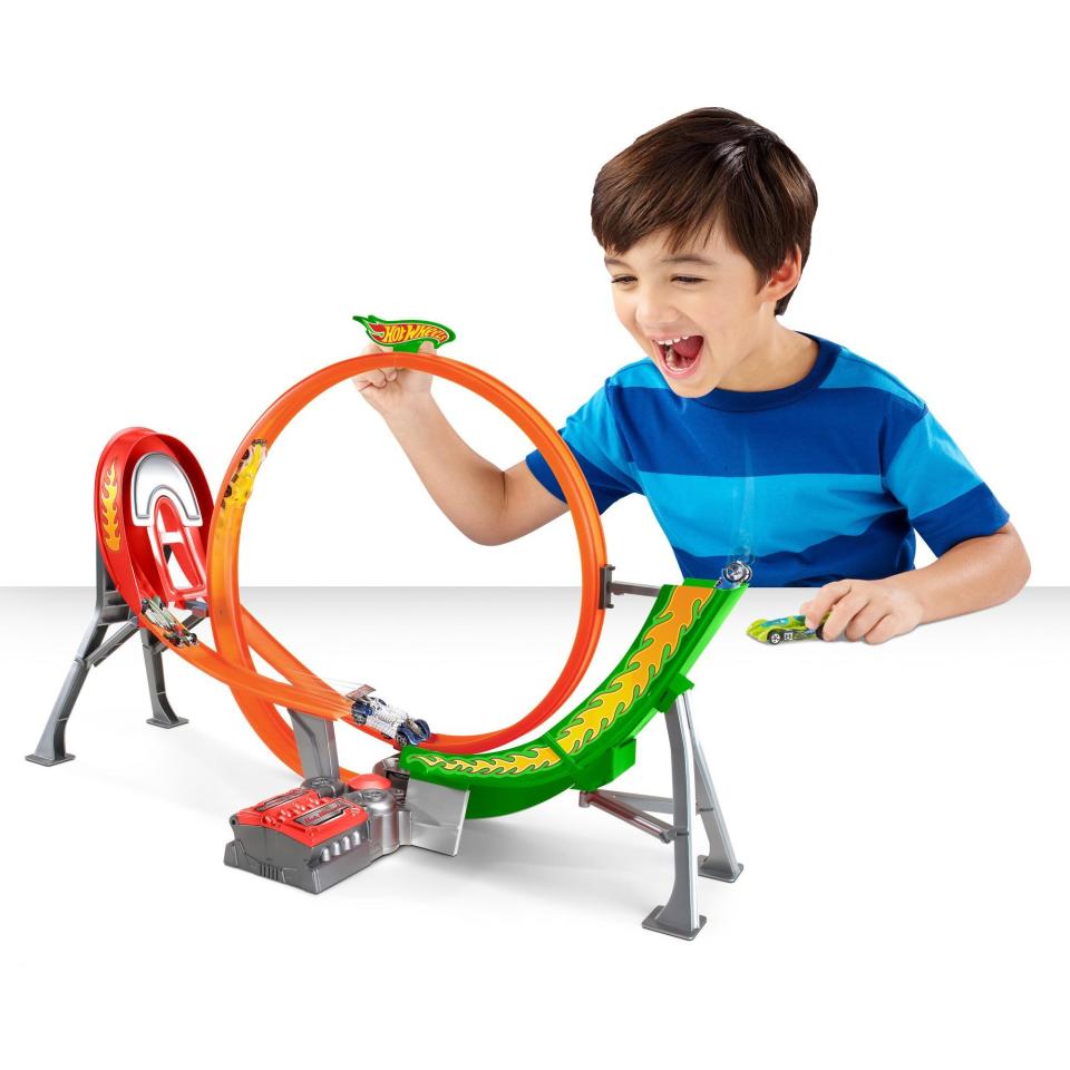 Kids are loving the <a href="https://www.walmart.com/ip/Hot-Wheels-Power-Shift-Raceway-Track-5-Race-Vehicles-Set/510311734?sourceid=dsn_ov_5cc059ab-474b-4479-86e3-e494056fbd73&veh=dsn&wmlspartner=dsn_ov_5cc059ab-474b-4479-86e3-e494056fbd73&cn=FY19-Holiday-449304-ABTS--Q4_aw_hw_dsn_dis_ov_xcat" rel="nofollow noopener" target="_blank" data-ylk="slk:Hot Wheels Power Shift Raceway Track & 5 Race Vehicles Set;elm:context_link;itc:0;sec:content-canvas" class="link ">Hot Wheels Power Shift Raceway Track & 5 Race Vehicles Set</a>, just $24.88 at Walmart.com. (Photo: Walmart)