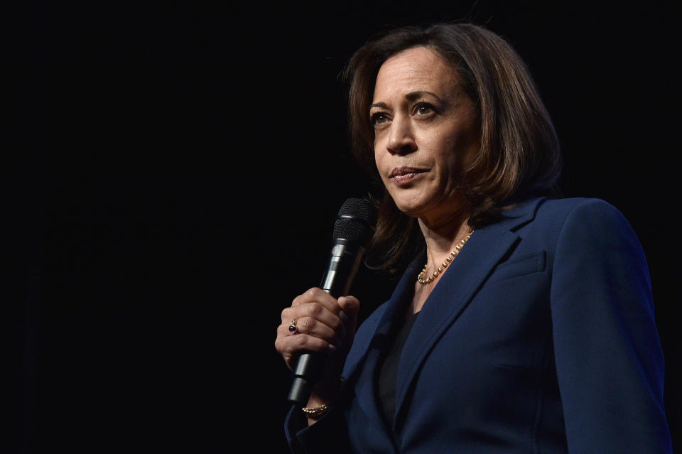 Sen. Kamala Harris (D-Calif.) was named Joe Biden's running mate earlier this week. Birthers are already questioning whether she &mdash; the first Black and Asian American woman on a major party's ticket &mdash; would be constitutionally eligible to become president. (Photo: David Becker via Getty Images)