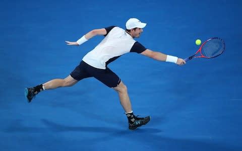 Andy Murray of Great Britain plays a backhand in his first round match against Roberto Bautista Agut of Spain during day one of the 2019 Australian Open at Melbourne Park on January 14, 2019 in Melbourne, Australia - Credit: Getty Images&nbsp;