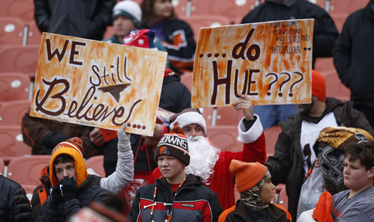 A man’s cheeky obituary blamed the Cleveland Browns’ sad state for hastening his death. (AP)