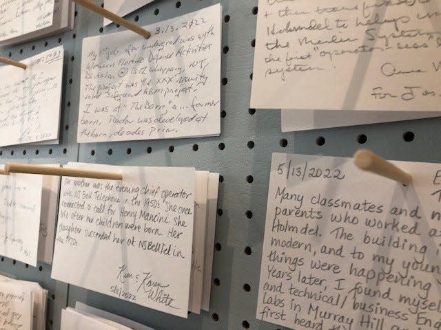 Visitors at the Morven Museum & Garden in Princeton leave notes about their Bell Labs experiences.