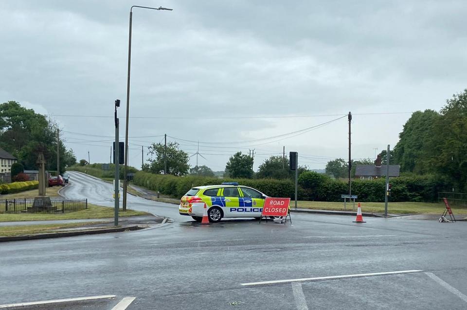 Police have closed off Tom Lane, near Duckmanton  and warned the school to keep all children inside until the matter has been resolved (Nathan Warby)