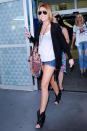 <div class="caption-credit"> Photo by: Getty Images</div>In August 2010, Miley Cyrus made her TSA pat-down seamless with revealing short-shorts and open-toed boots.