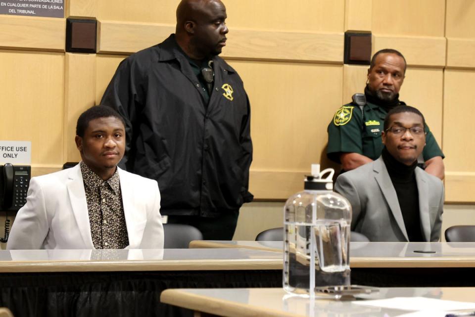 Dedrick Williams and Michael Boatwright were found guilty of first-degree murder of  XXXTentacion at the Broward County Courthouse in Fort Lauderdale on Monday, March 20 (AP)