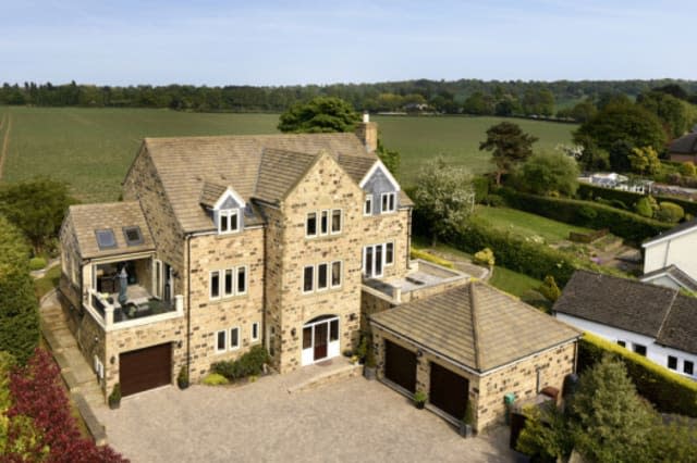 Aerial view of the house