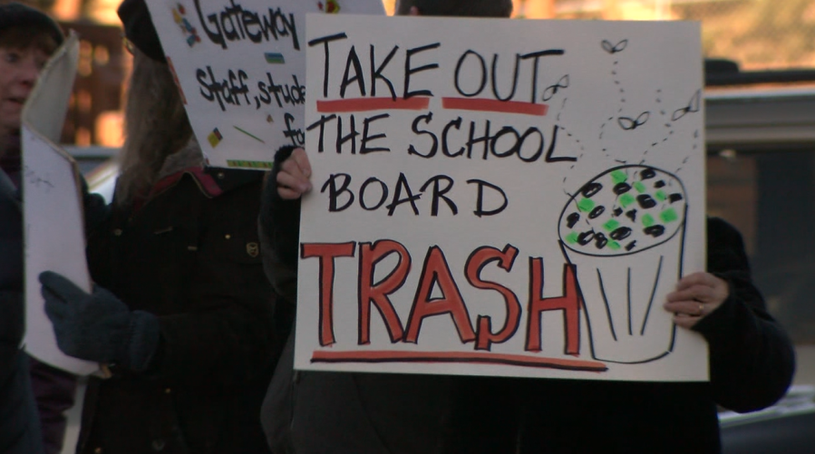 Woodland Park protest against closing of Gateway Elementary School