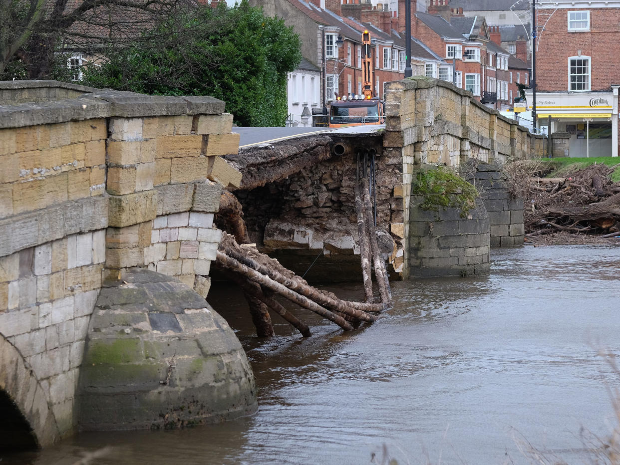 Bridge over the River Wharfe that collapsed due to flooding on 30 December 2015 in Tadcaster: Getty