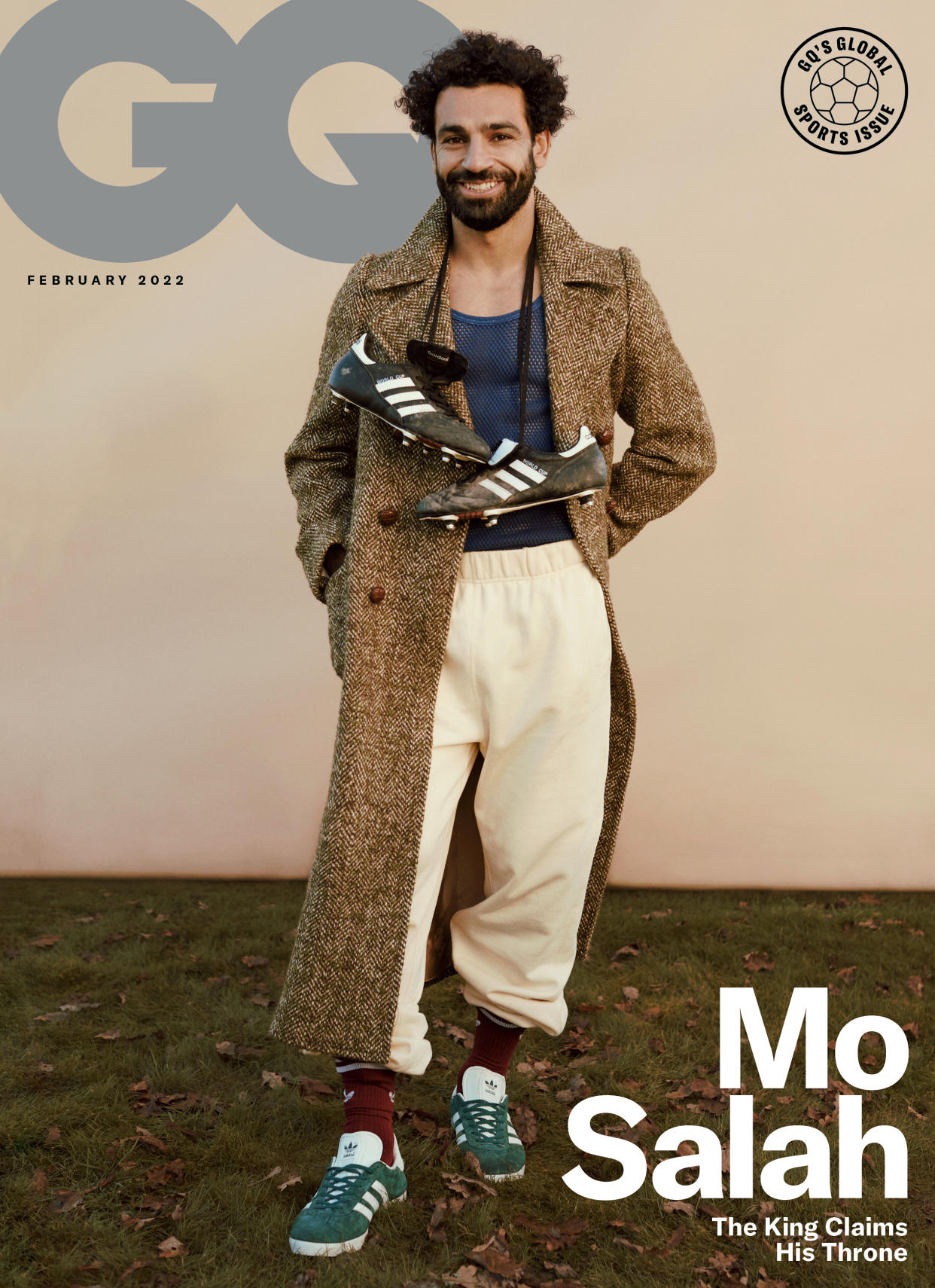 Mohamed Salah on the GQ global sports issue cover (Fanny Latour-Lambert/PA)