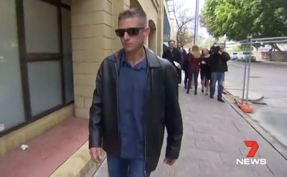 Adam Peters racially abused his victim, and threw a bottle and rocks at her. Source: 7 News