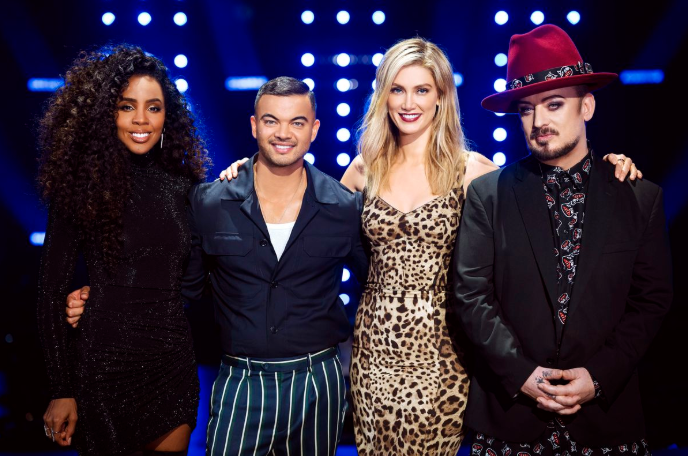 Fellow The Voice coaches Kelly Rowland, Guy Sebastian and Boy George have also been dressed to the nines for the Channel Nine reality singing show