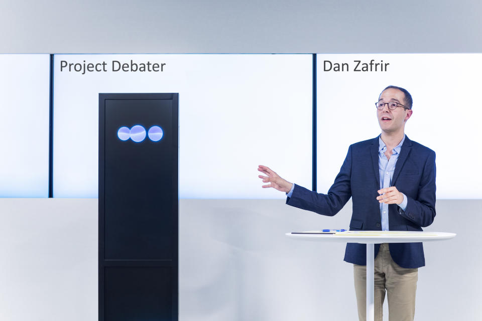 IBM’s demoed Project Debater at an event in San Francisco on Monday evening. Source: IBM