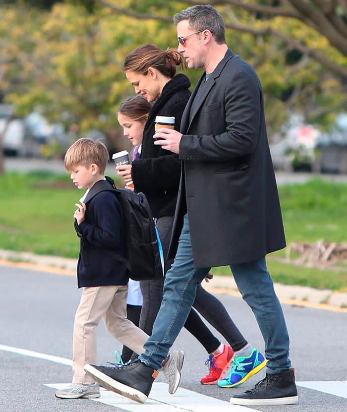 Ben Affleck con su exmujer y sus hijos