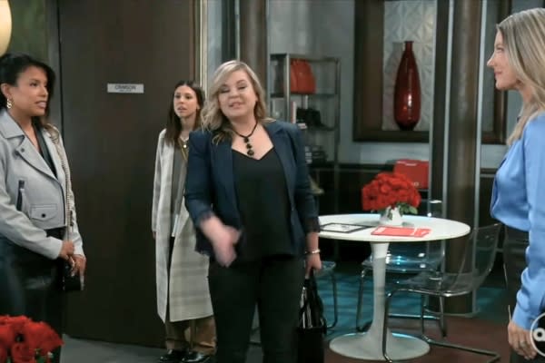 Biggest Deception: GH’s Kristina was stunned to hear Maxie tell Nina that Blaze was the new face of Deception.