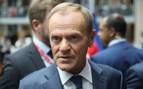 EU president Donald Tusk said he was embarrassed by the decision - Credit: Simon Dawson/Bloomberg