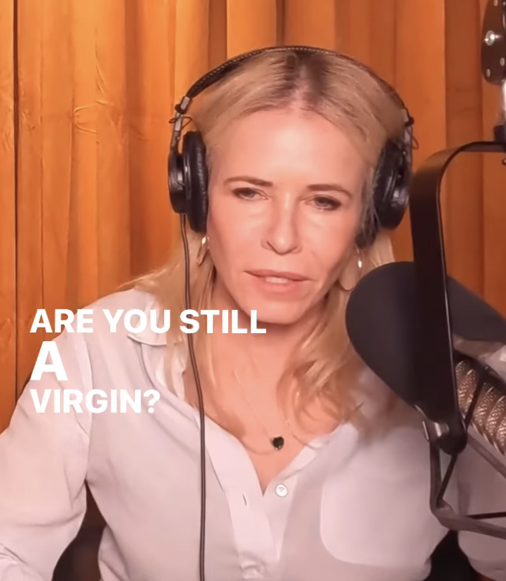 Chelsea with headphones, asking the question