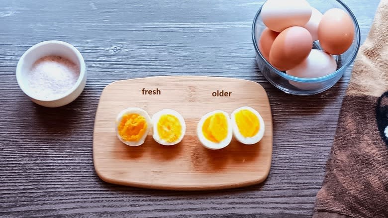 Hard-boiled eggs on board